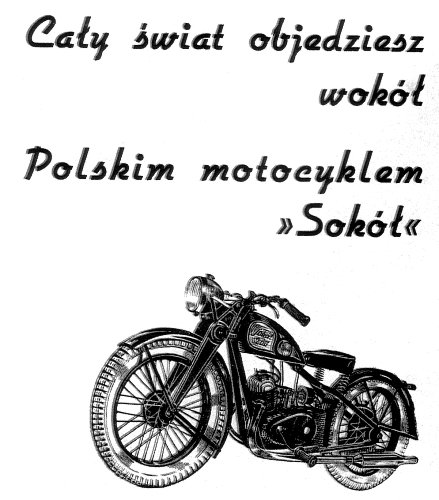 Polski motocykl Sokół 200 - reklama